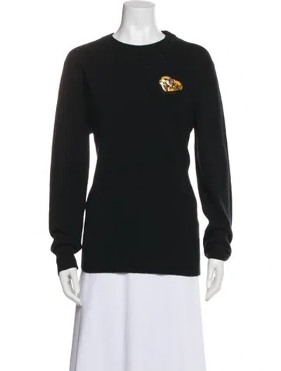 Pre-owned Tory Burch Cashmere Crew Neck Sweater In Blue