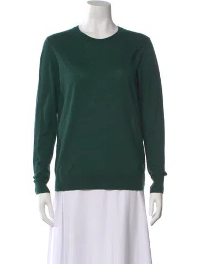 Pre-owned Tory Burch Cashmere Crew Neck Sweater In Green