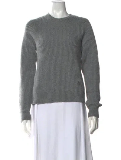Pre-owned Tory Burch Cashmere Crew Neck Sweater In Grey