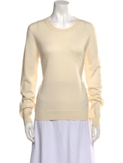 Pre-owned Tory Burch Cashmere Crew Neck Sweater In Neutral
