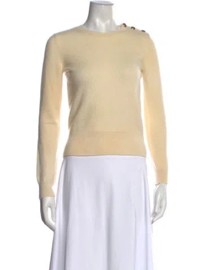 Pre-owned Tory Burch Cashmere Crew Neck Sweater In Neutral