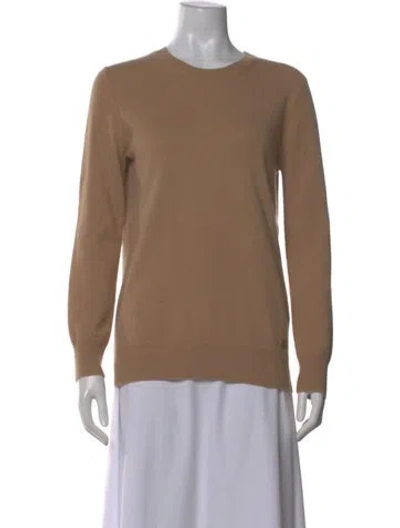 Pre-owned Tory Burch Cashmere Crew Neck Sweater In Neutral