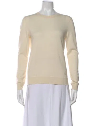 Pre-owned Tory Burch Cashmere Crew Neck Sweater In Neutral