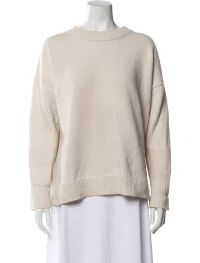 Pre-owned Tory Burch Cashmere Crew Neck Sweater In Neutral