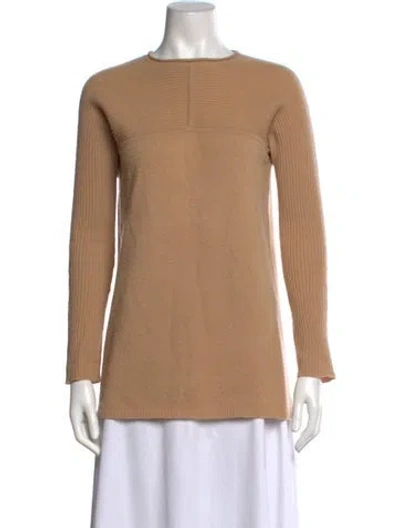 Pre-owned Tory Burch Cashmere Crew Neck Sweater In Neutrals