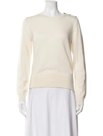 Pre-owned Tory Burch Cashmere Crew Neck Sweater In Neutrals