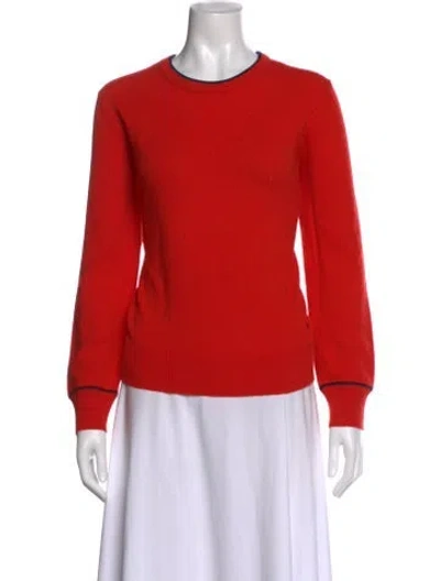 Pre-owned Tory Burch Cashmere Crew Neck Sweater In Orange
