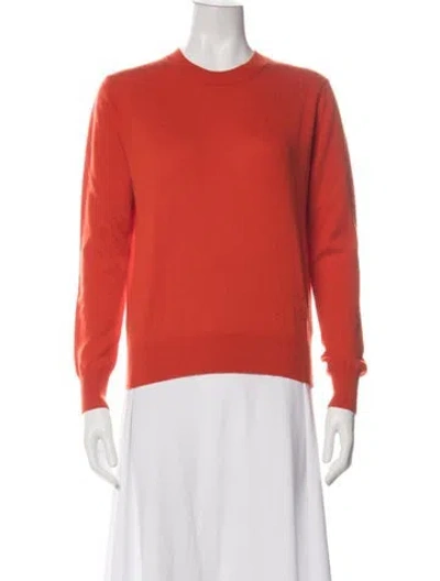 Pre-owned Tory Burch Cashmere Crew Neck Sweater In Orange