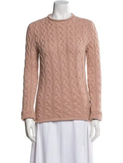Pre-owned Tory Burch Cashmere Crew Neck Sweater In Pink