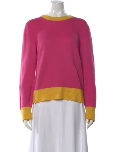 Pre-owned Tory Burch Cashmere Crew Neck Sweater In Pink