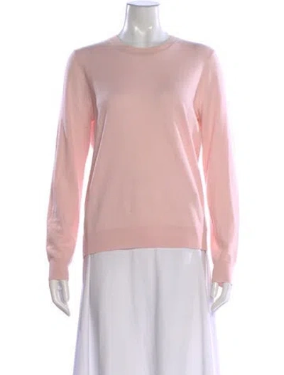 Pre-owned Tory Burch Cashmere Crew Neck Sweater In Pink