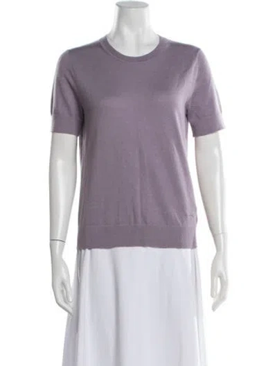 Pre-owned Tory Burch Cashmere Crew Neck Sweater In Purple