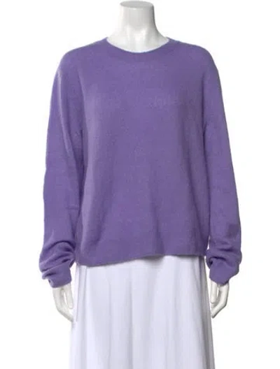 Pre-owned Tory Burch Cashmere Crew Neck Sweater In Purple