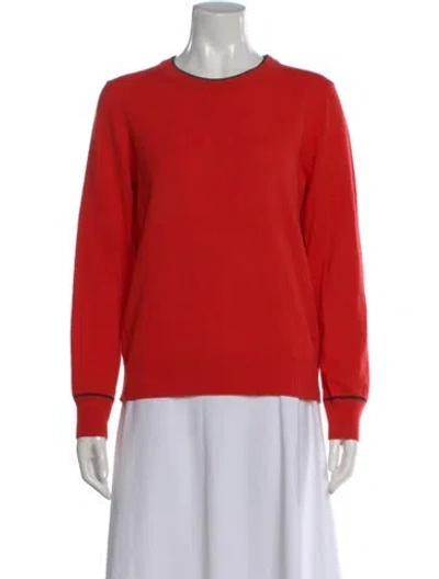 Pre-owned Tory Burch Cashmere Crew Neck Sweater In Red