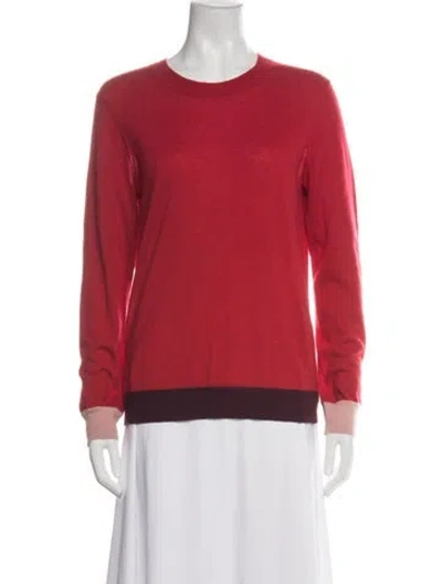 Pre-owned Tory Burch Cashmere Crew Neck Sweater In Red