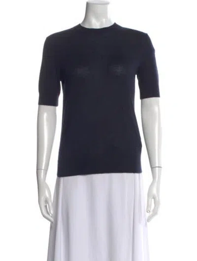 Pre-owned Tory Burch Cashmere Crew Neck Sweater W/ Tags In Blue