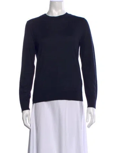 Pre-owned Tory Burch Cashmere Crew Neck Sweater W/ Tags In Blue
