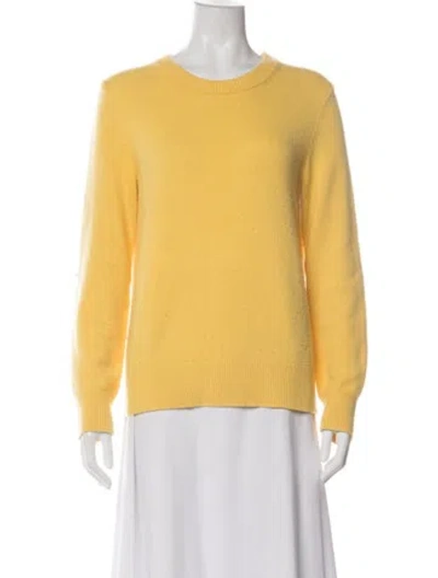 Pre-owned Tory Burch Cashmere Crew Neck Sweater In Yellow