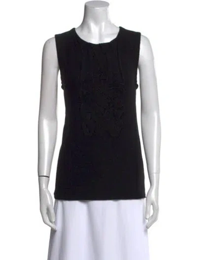 Pre-owned Tory Burch Cashmere Crew Neck Top In Black