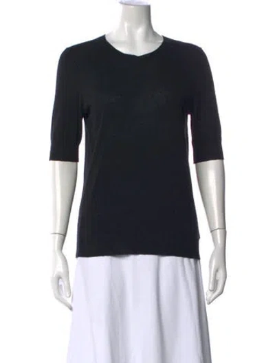 Pre-owned Tory Burch Cashmere Crew Neck Top In Black