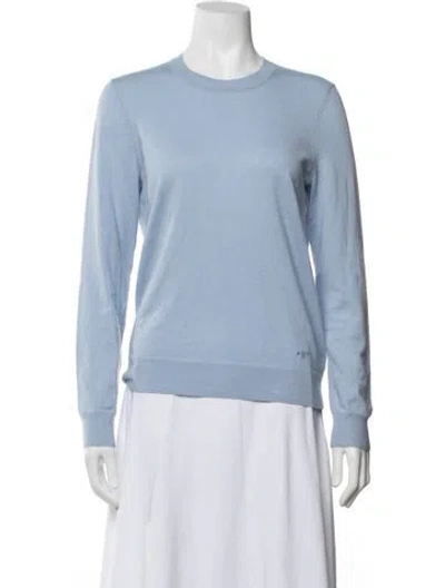 Pre-owned Tory Burch Cashmere Crew Neck Top In Blue