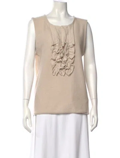 Pre-owned Tory Burch Cashmere Crew Neck Top In Neutral