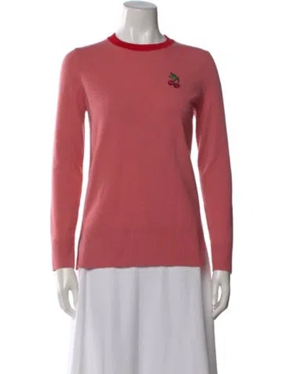 Pre-owned Tory Burch Cashmere Graphic Print Sweater In Pink