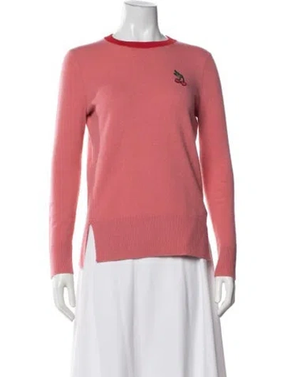 Pre-owned Tory Burch Cashmere Graphic Print Sweater In Red