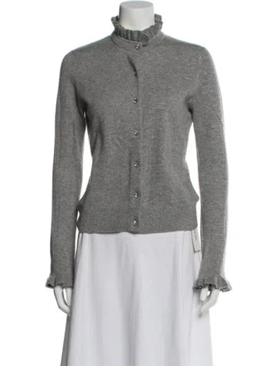 Pre-owned Tory Burch Cashmere Mock Neck Sweater In Gray