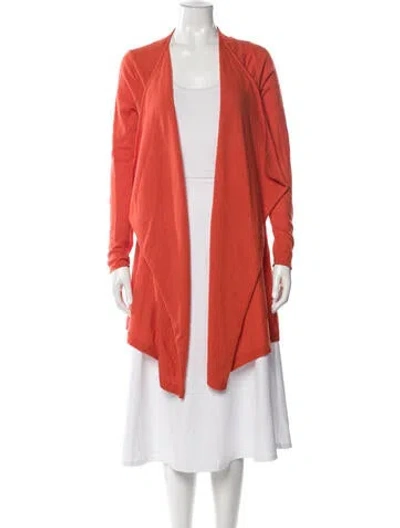 Pre-owned Tory Burch Cashmere Open Front Sweater In Orange