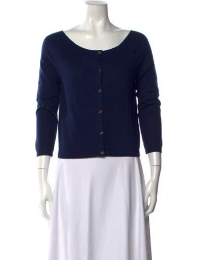 Pre-owned Tory Burch Cashmere Open Front Sweater W/ Tags In Black