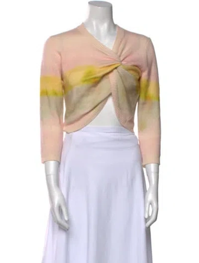 Pre-owned Tory Burch Cashmere Printed Sweater In Pink