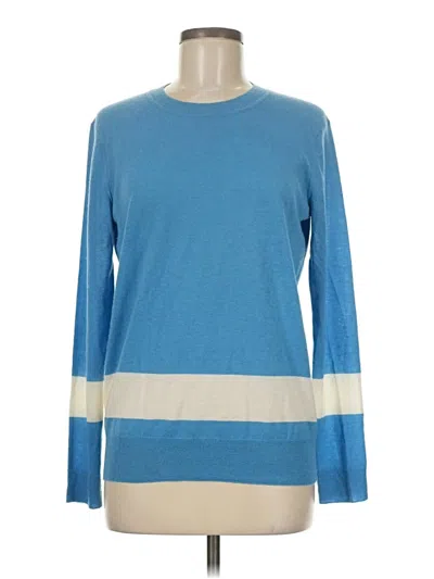 Pre-owned Tory Burch Cashmere Pullover Sweater In Blue