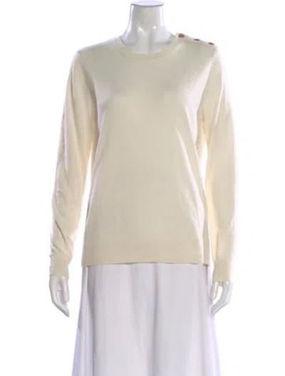 Pre-owned Tory Burch Cashmere Scoop Neck Sweater In Neutral