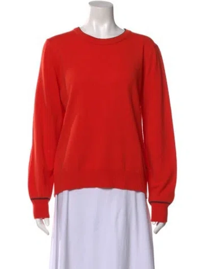 Pre-owned Tory Burch Cashmere Scoop Neck Sweater In Orange