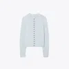 Tory Burch Cashmere Silk Cardigan In Soft Dewdrop