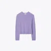 Tory Burch Cashmere Silk Sweater In Purple