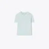 Tory Burch Cashmere Silk T-shirt In Soft Dewdrop