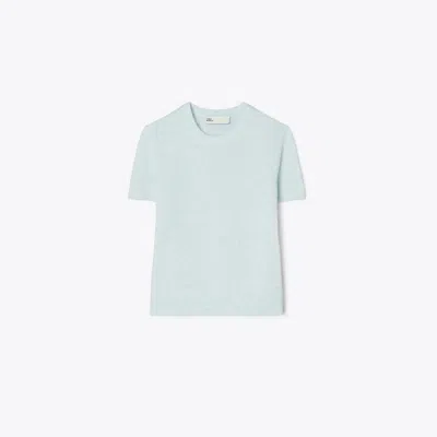 Tory Burch Cashmere Silk T-shirt In Soft Dewdrop