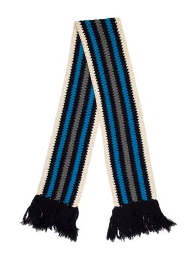 Pre-owned Tory Burch Cashmere Striped Scarf In Purple