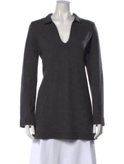 Pre-owned Tory Burch Cashmere Sweater In Grey