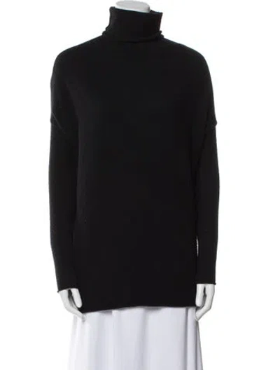 Pre-owned Tory Burch Cashmere Turtleneck Sweater In Black