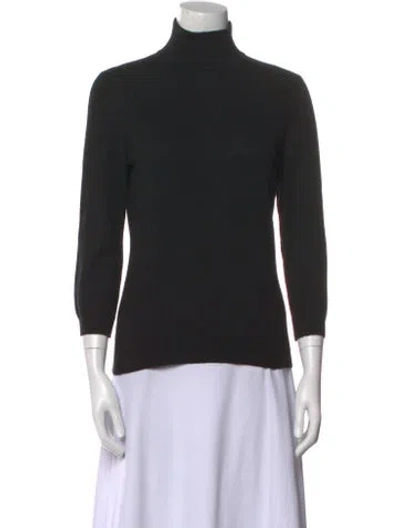 Pre-owned Tory Burch Cashmere Turtleneck Sweater In Black