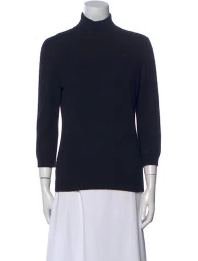 Pre-owned Tory Burch Cashmere Turtleneck Sweater In Black