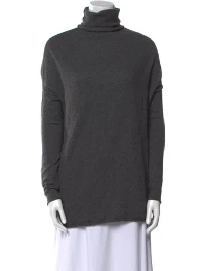 Pre-owned Tory Burch Cashmere Turtleneck Sweater In Gray