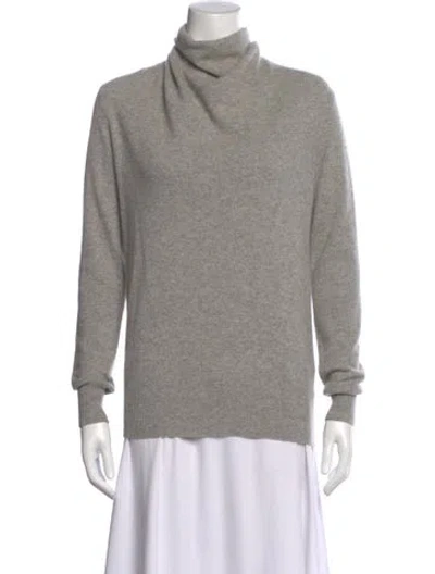 Pre-owned Tory Burch Cashmere Turtleneck Sweater In Gray