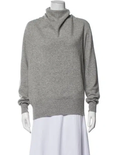 Pre-owned Tory Burch Cashmere Turtleneck Sweater In Grey