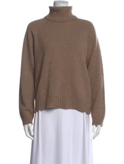 Pre-owned Tory Burch Cashmere Turtleneck Sweater In Neutral