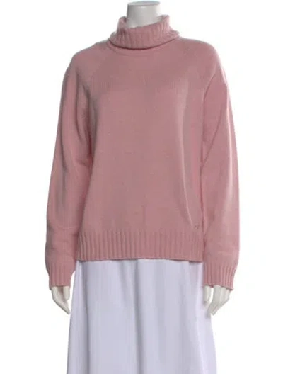 Pre-owned Tory Burch Cashmere Turtleneck Sweater In Pink