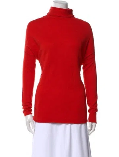 Pre-owned Tory Burch Cashmere Turtleneck Sweater In Red